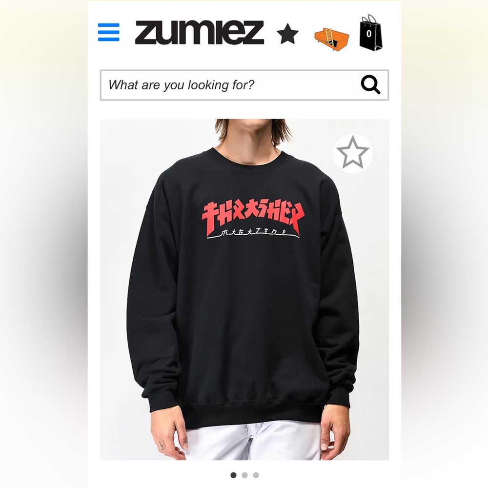 Thrasher Godzilla Black Crewneck Sweatshirt